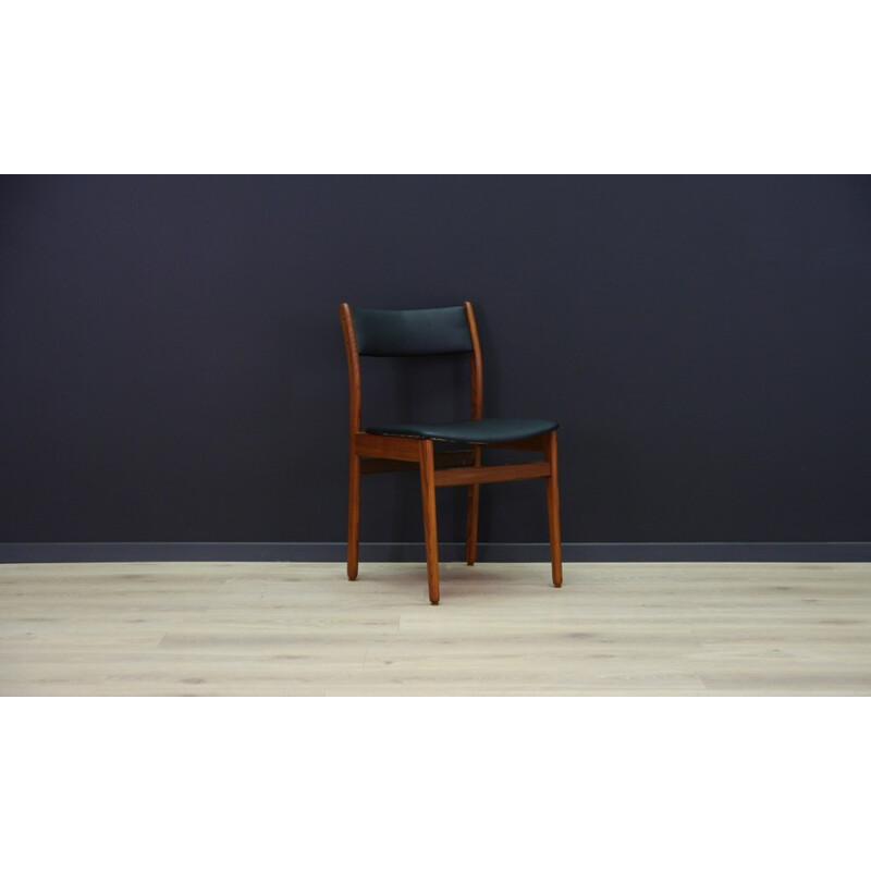 Pair of vintage scandinavian teak and leather chairs - 1960s