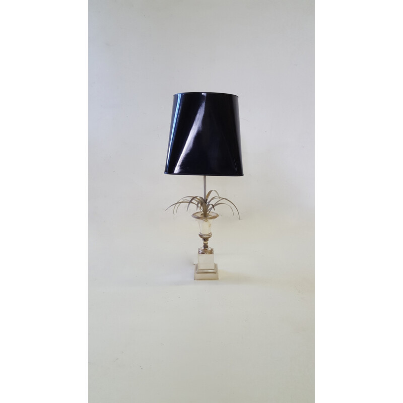 Vintage lamp made of bronze and polished steel by Maison Charles - 1970s