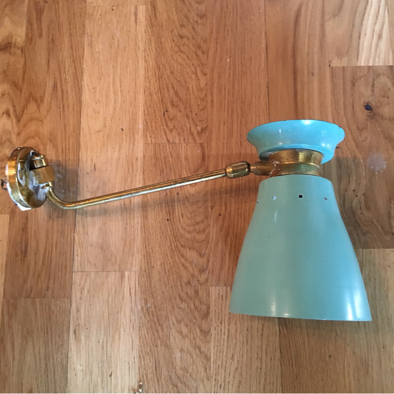 Vintage wall lamp in blue - 1950s