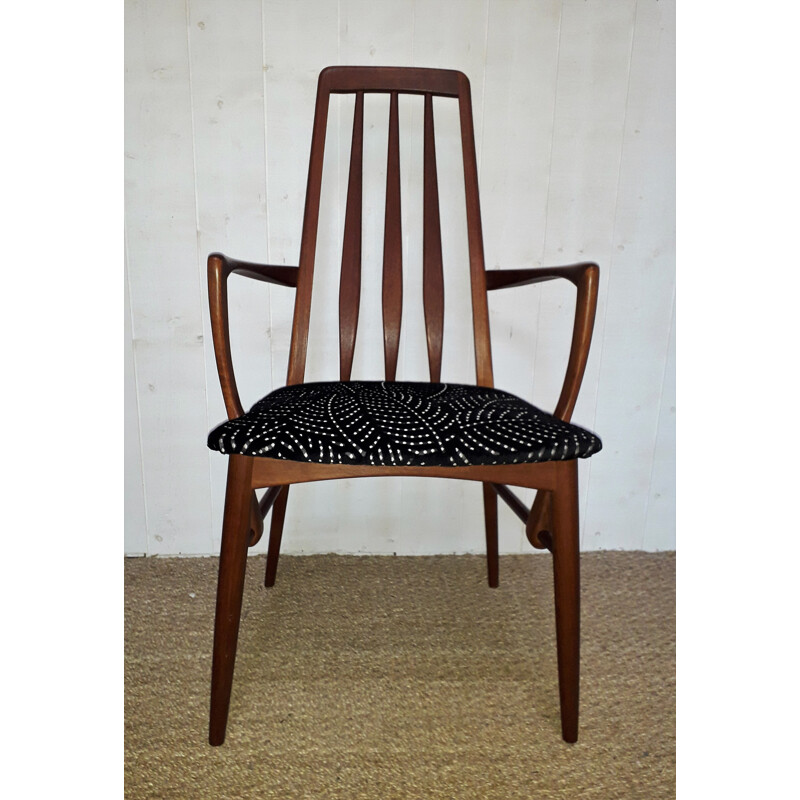 Vintage set of 5 "Eva" scandinavian chairs and one armchair by Niels Koefoed for Koefoed Hornslet - 1960s