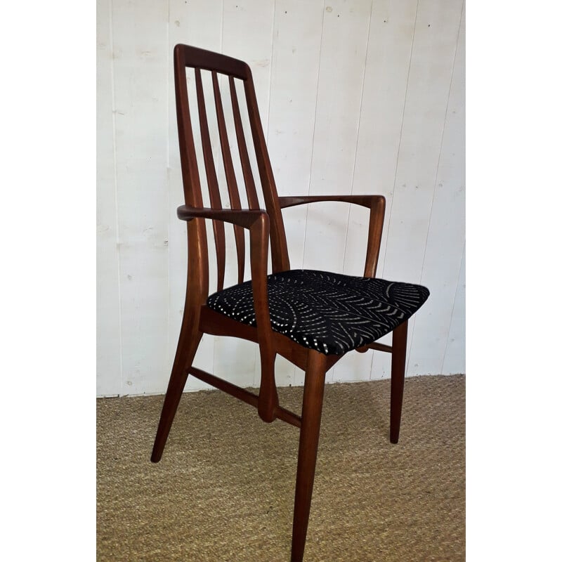 Vintage set of 5 "Eva" scandinavian chairs and one armchair by Niels Koefoed for Koefoed Hornslet - 1960s