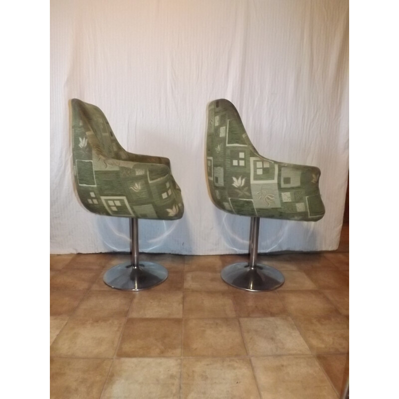 Vintage pair of tulip armchairs - 1980s