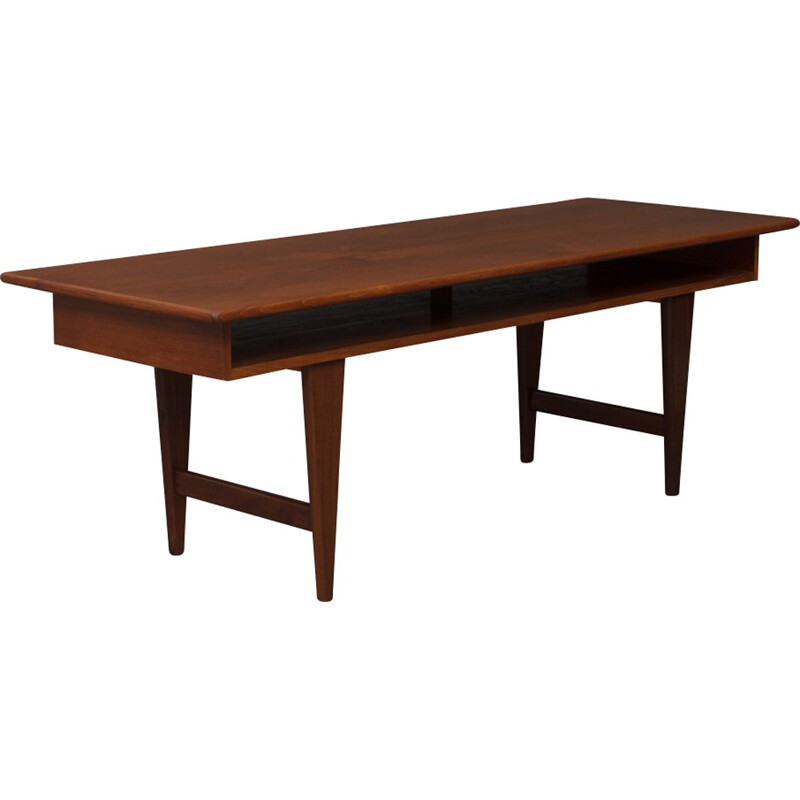 Vintage teak coffee table with a shelf - 1960s