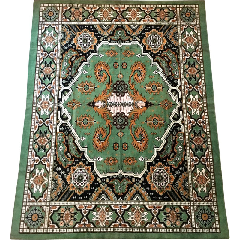 Tapis vintage turc vert - 1970