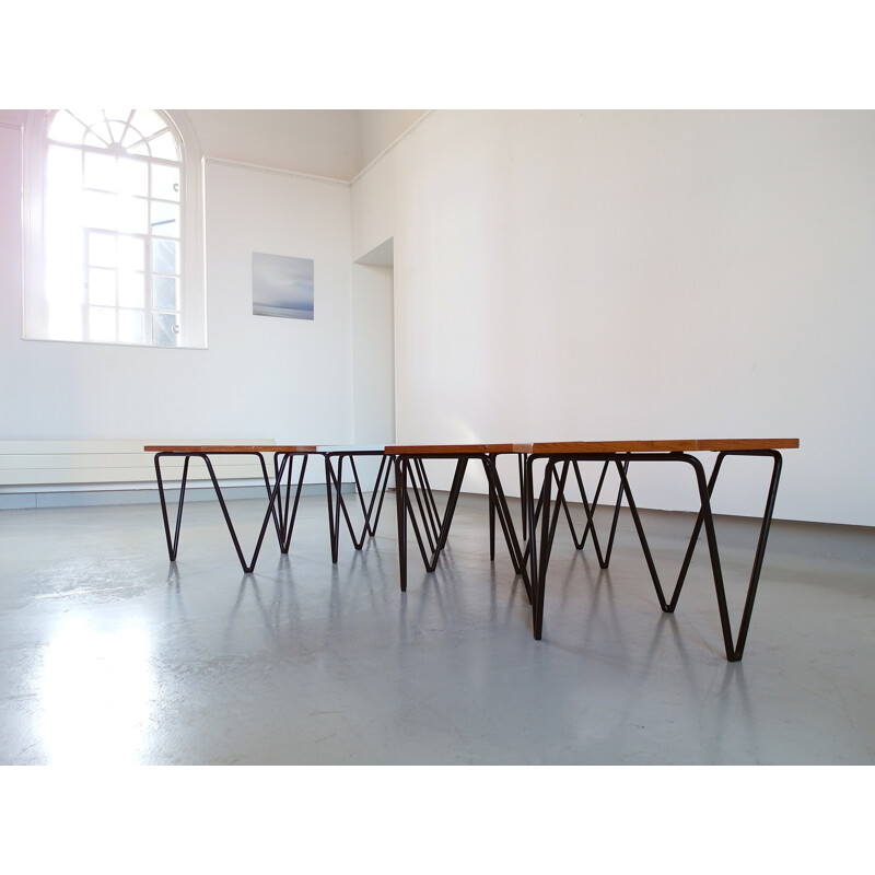 Suite de 7 tables basses modulaires vintage par Gio Ponti pour I.S.A - 1950