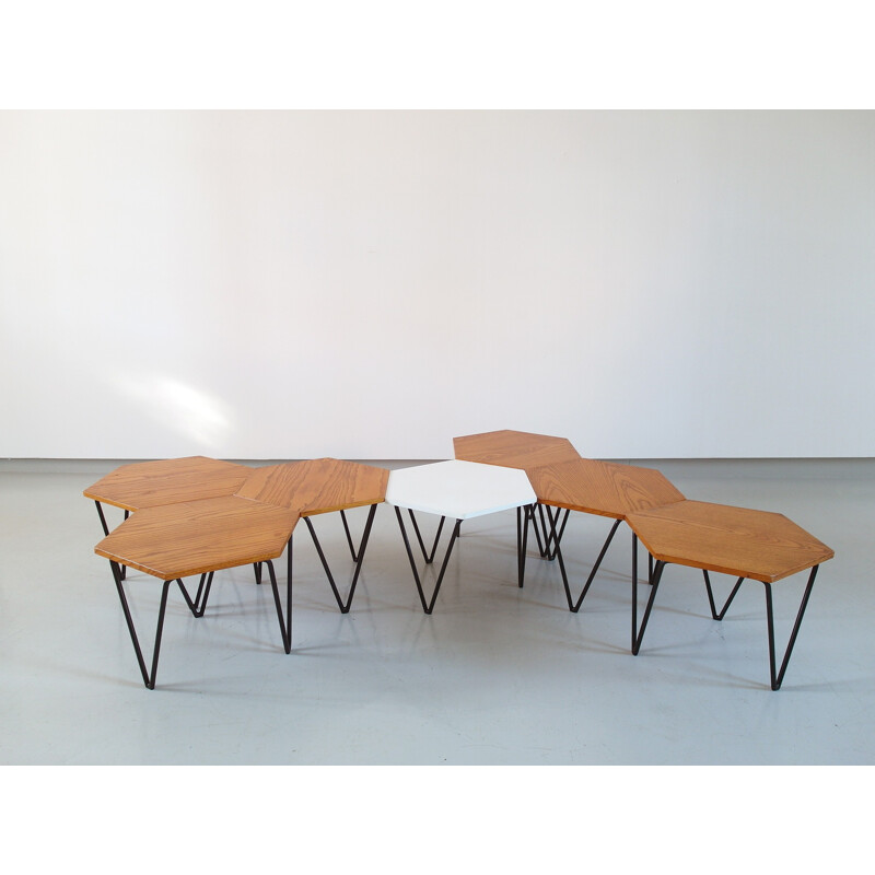 Vintage set of 7 Modular Coffee Tables by Gio Ponti for I.S.A. - 1950s