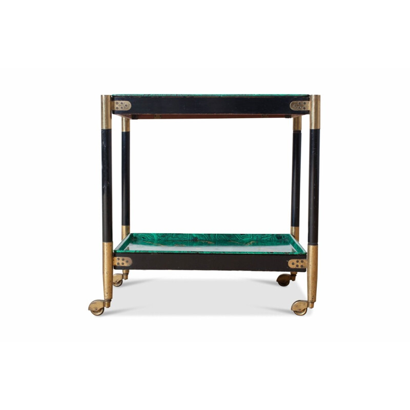 Vintage serving Trolley "Malachite" by Piero Fornasetti - 1960s