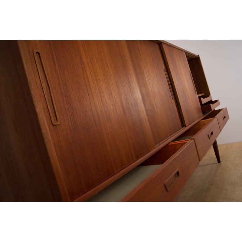 Mid-century Danish Teak Veneer Highboard - 1960s