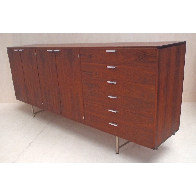 Vintage rosewood and metal sideboard by Cees Braakman for Ums Pastoe, 1960