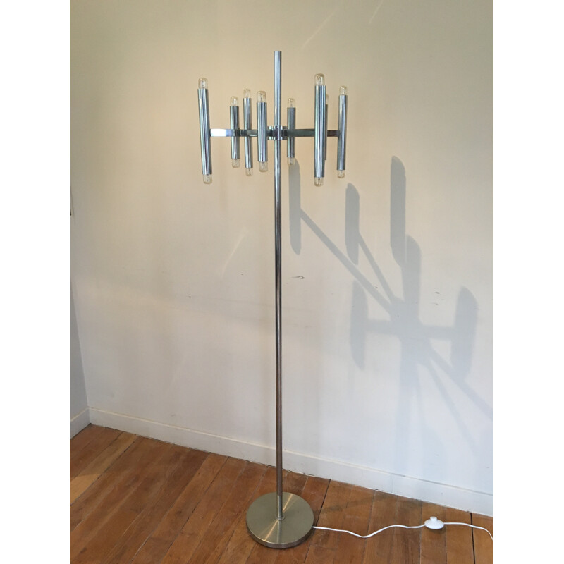 Mid-century chromed floor lamp - 1970s