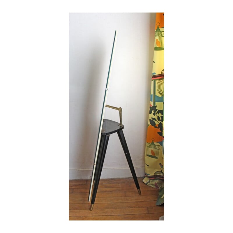 Mid-century Tripod mirror in lacquered wood - 1950s