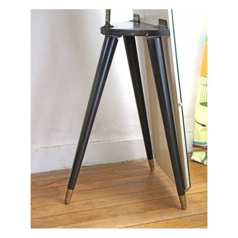 Mid-century Tripod mirror in lacquered wood - 1950s