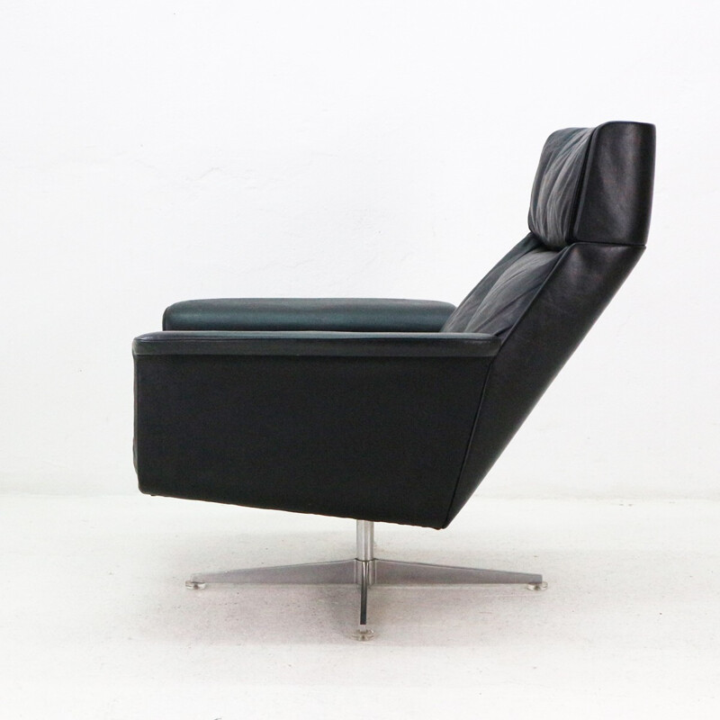 Mid-century Leather Lounge chair and Ottoman by Hans Kaufeld - 1960s