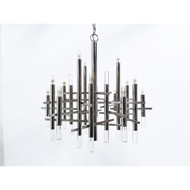 Mid-century Modernist chandelier by Gaetano Sciolari - 1970s