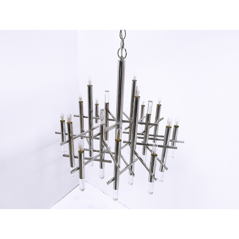 Mid-century Modernist chandelier by Gaetano Sciolari - 1970s