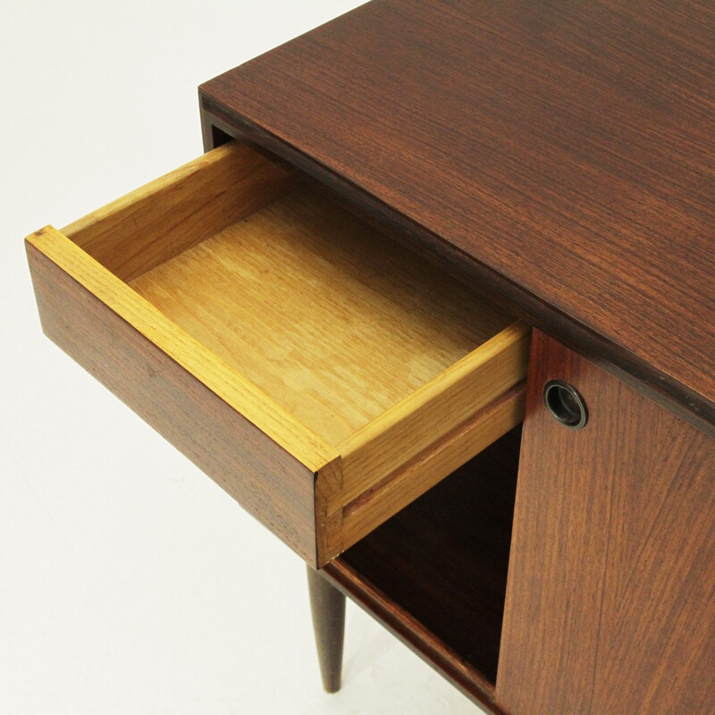 Mid-century Italian teak nightstand with drawer - 1950s