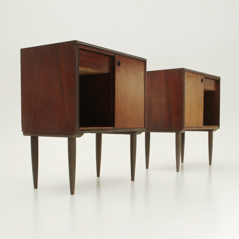 Mid-century Italian teak nightstand with drawer - 1950s