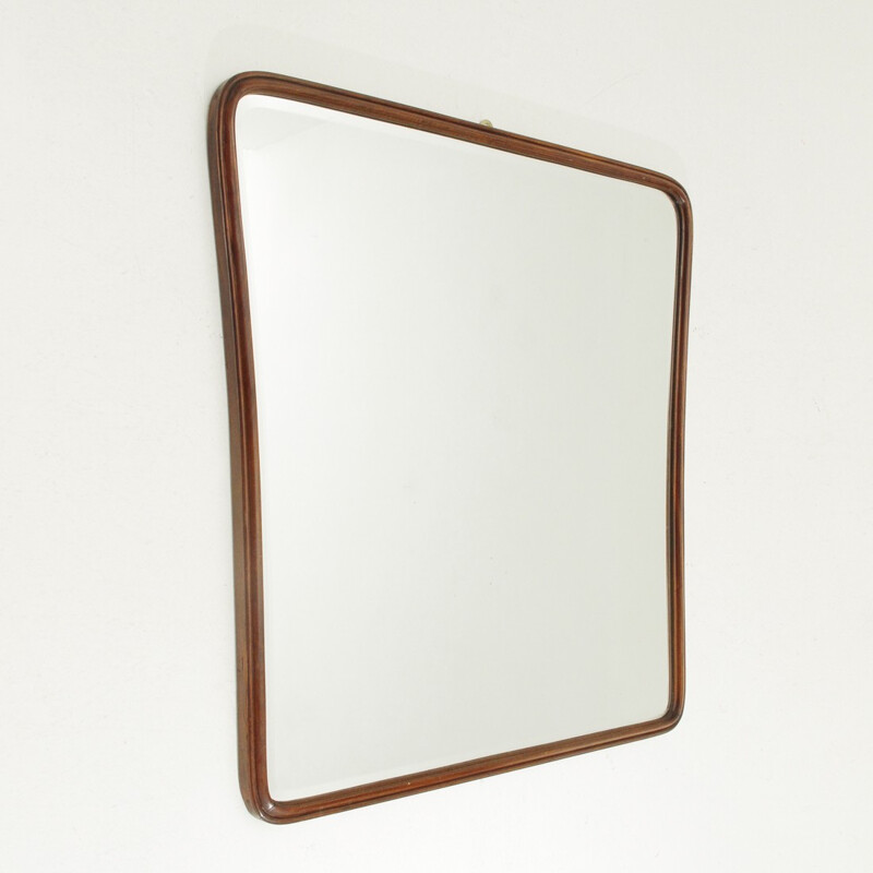 Mid-Century Italian Wooden Framed Mirror - 1950s