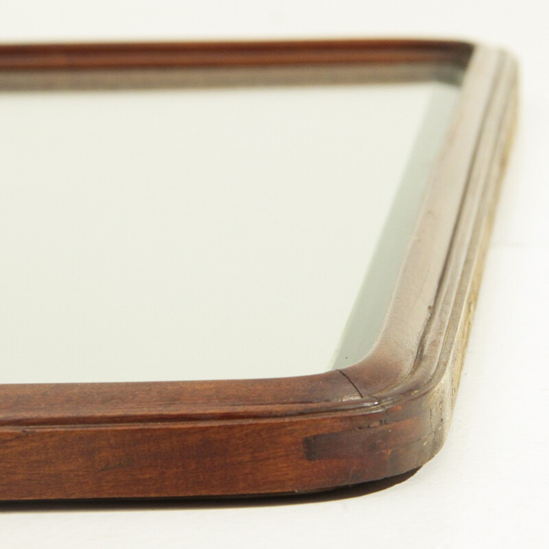 Mid-Century Italian Wooden Framed Mirror - 1950s
