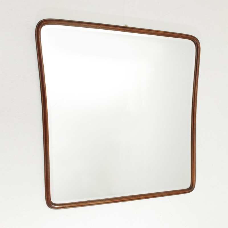 Mid-Century Italian Wooden Framed Mirror - 1950s