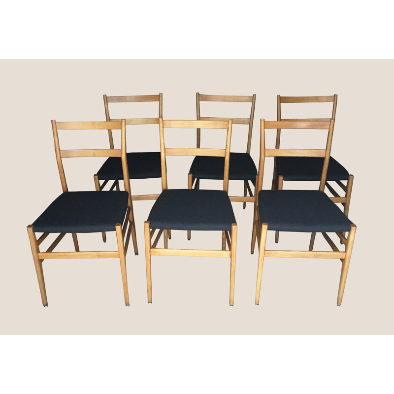 Set of six chairs Leggera by Gio Ponti for Cassina - 1960s