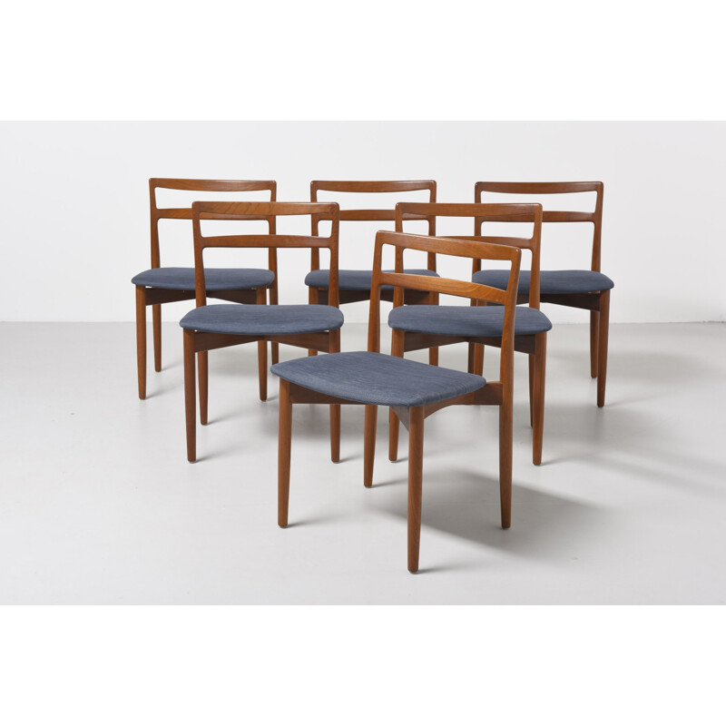 Vintage set of 6 teak dining chairs by Harry Østergaard for AS Randers Møbelfabrik - 1950s
