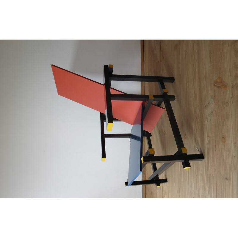 Vintage Red and Blue chair by Gerrit Rietveld for Cassina - 1970s