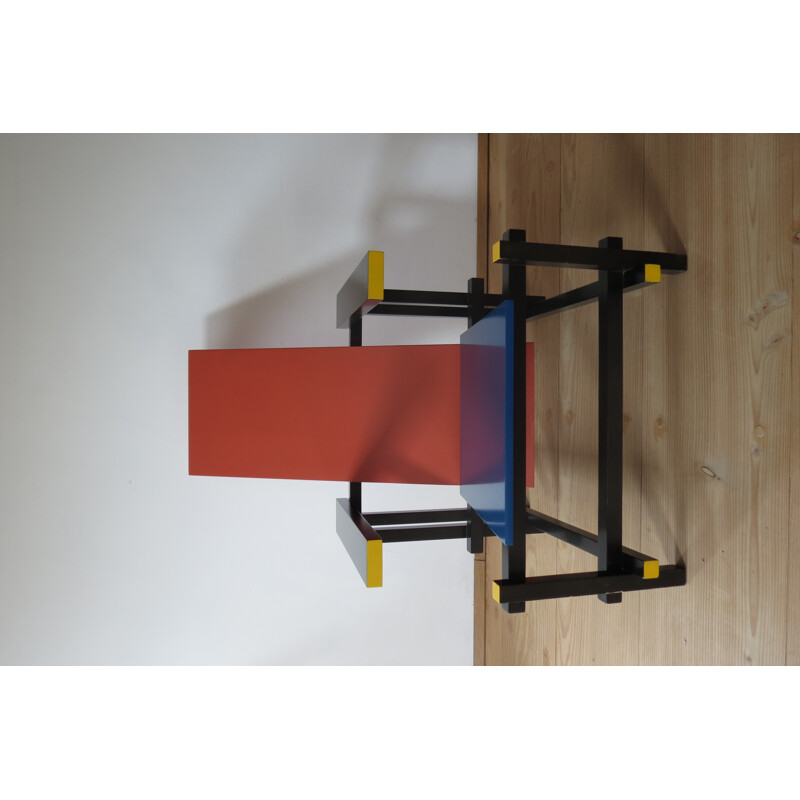 Vintage Red and Blue chair by Gerrit Rietveld for Cassina - 1970s