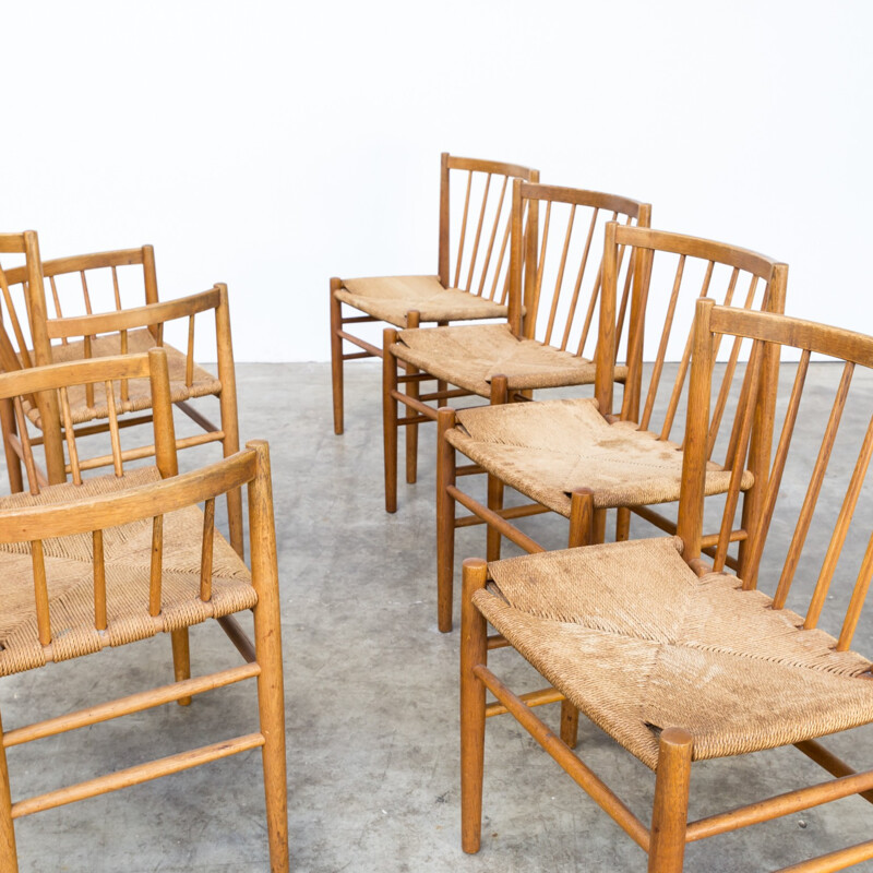 Set of six mid-century dining chairs by Jørgen Baekmark for FDB Mobler - 1950s