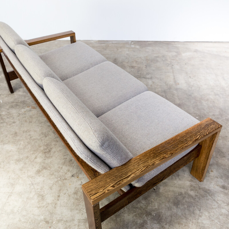 Mid-century design wengé three seat sofa - 1970s