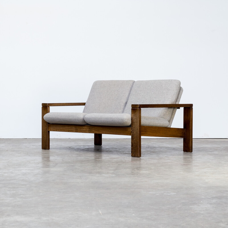 Mid-century design wengé double seat sofa - 1970s