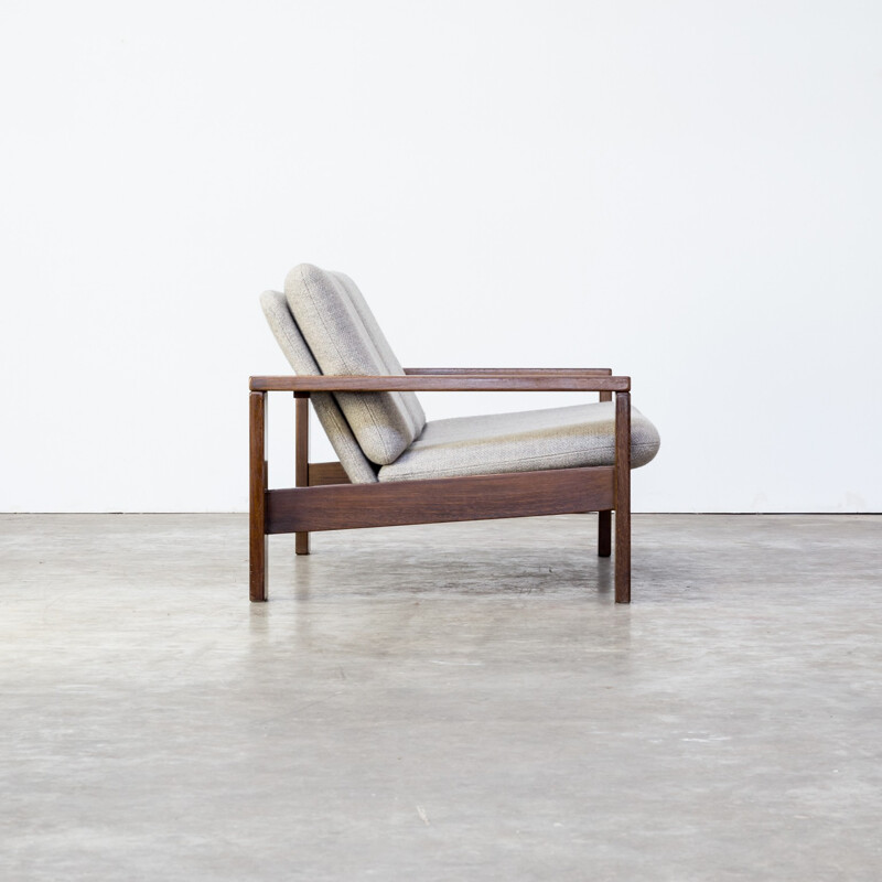 Mid-century design wengé double seat sofa - 1970s