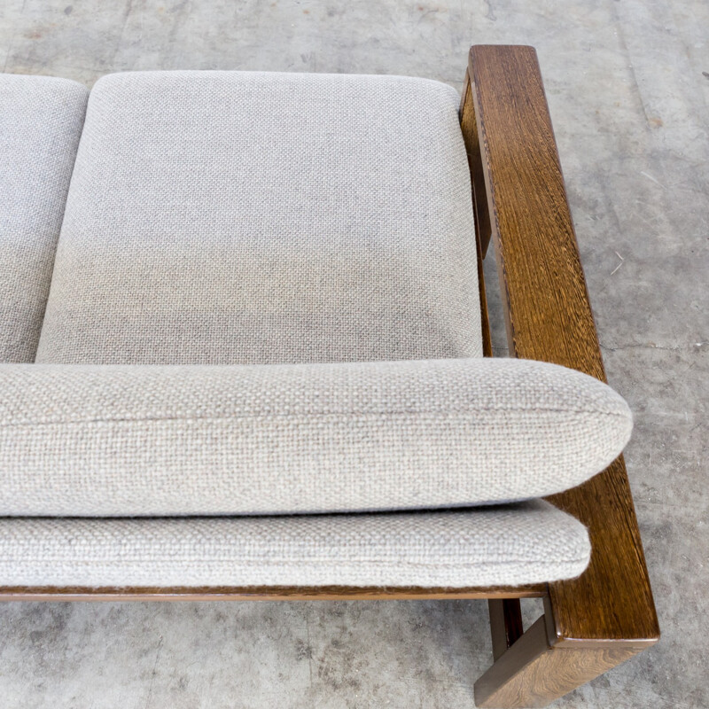 Canapé double siège vintage au design wengé - 1970