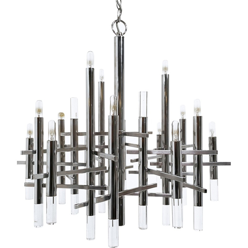 Mid-century Modernist chandelier by Gaetano Sciolari - 1970s