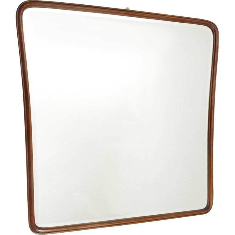 Mid-Century Italian Wooden Framed Mirror - 1950s