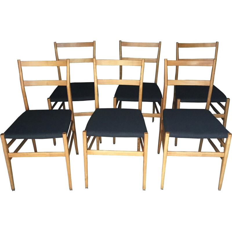 Set of six chairs Leggera by Gio Ponti for Cassina - 1960s
