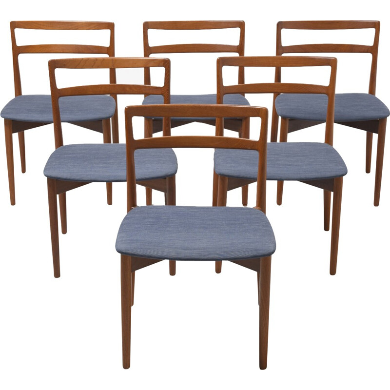 Suite de 6 chaises à repas en teck modèle 61 par Harry Østergaard pour AS Randers Møbelfabrik - 1950