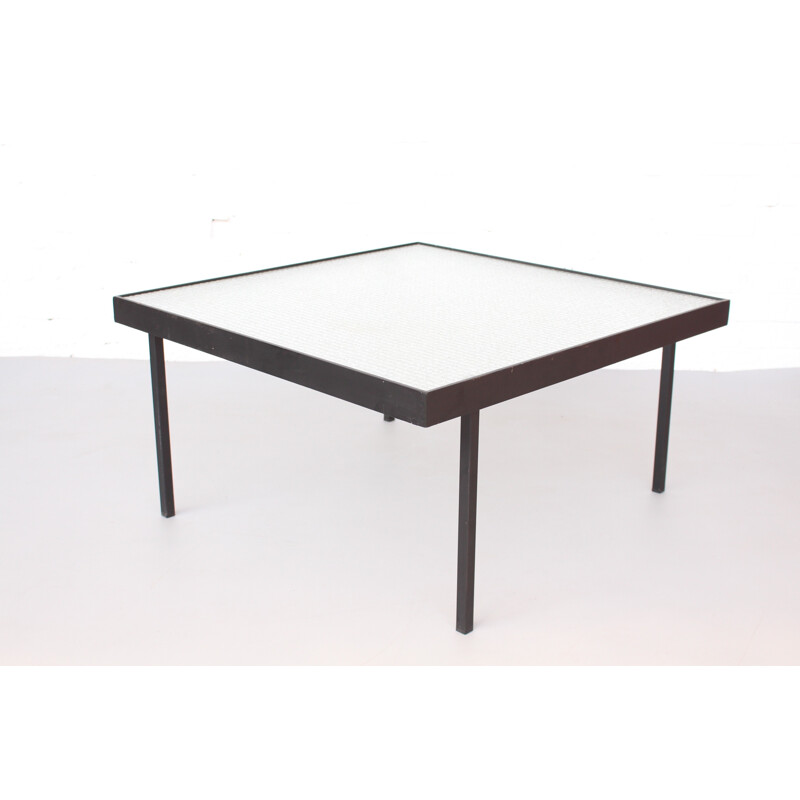 Vintage coffee table by Janni Van Pelt in black metal 1960s