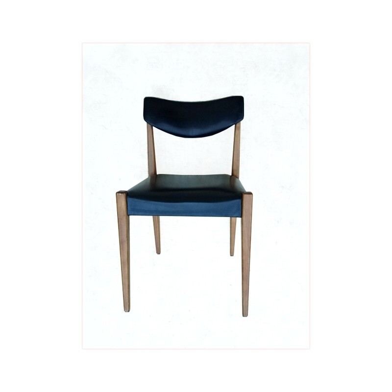 Ensemble de 8 chaises vintage en hêtre - 1960