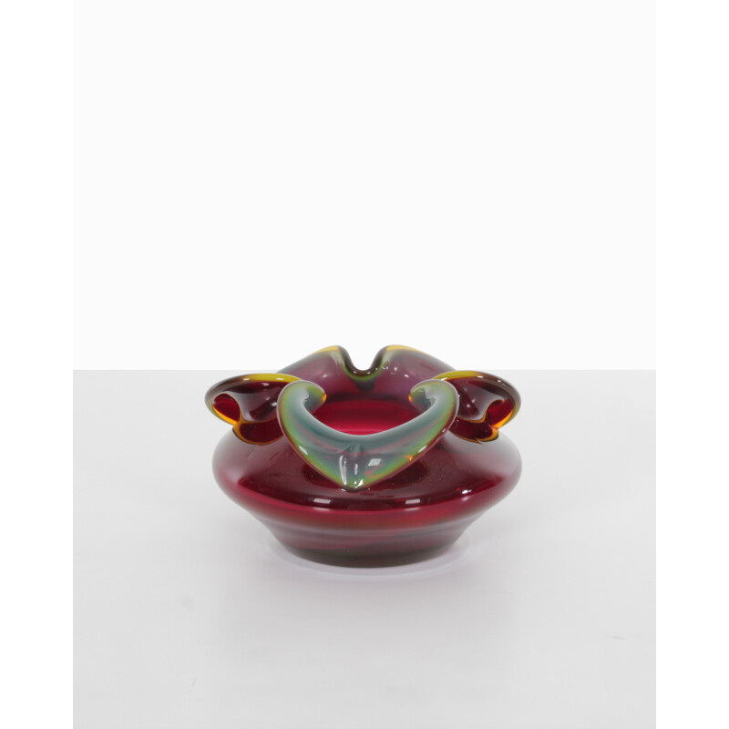 Vintage glass ashtray by Czeslaw Zuber, Poland 1970