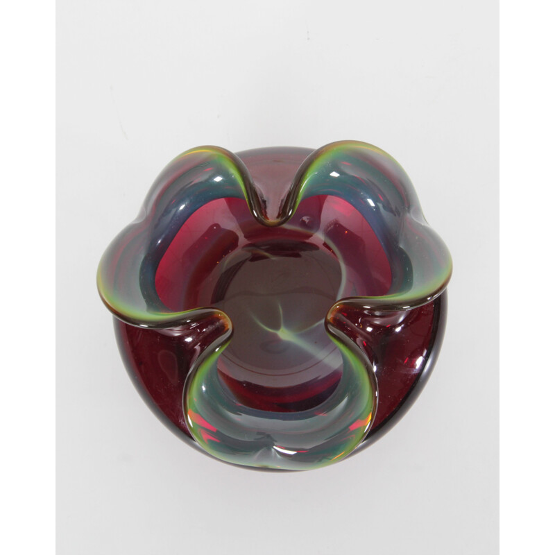 Vintage glass ashtray by Czeslaw Zuber, Poland 1970