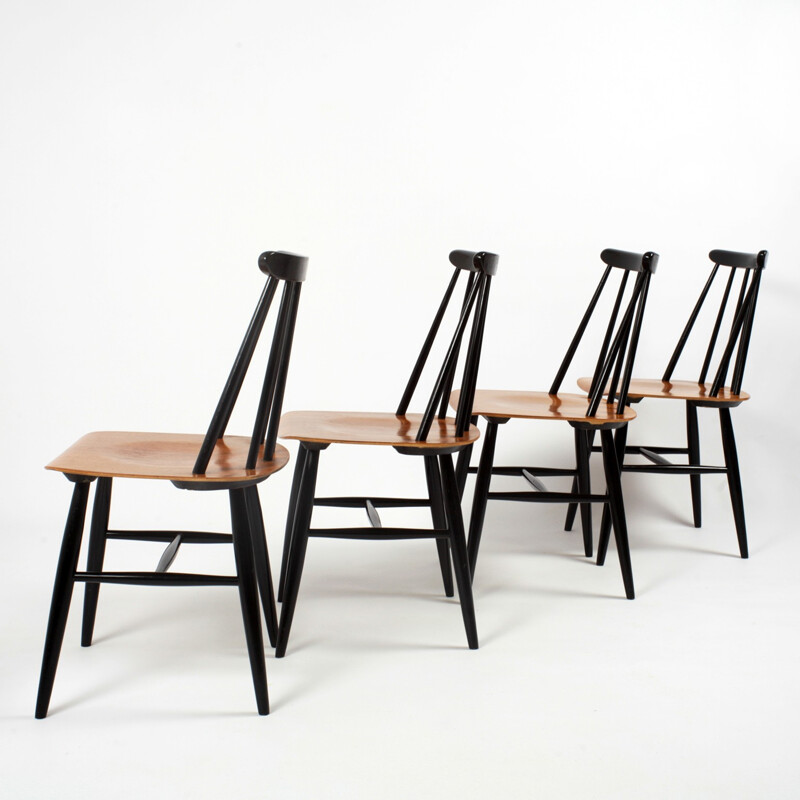 Set of 4 Fanett chairs by Ilmari Tapiovaara - 1950s