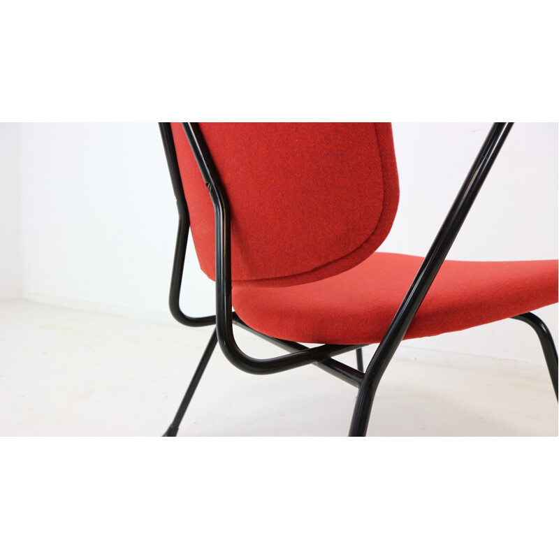 Red Vintage Armchair by W.H. Gispen for Kembo - 1950s