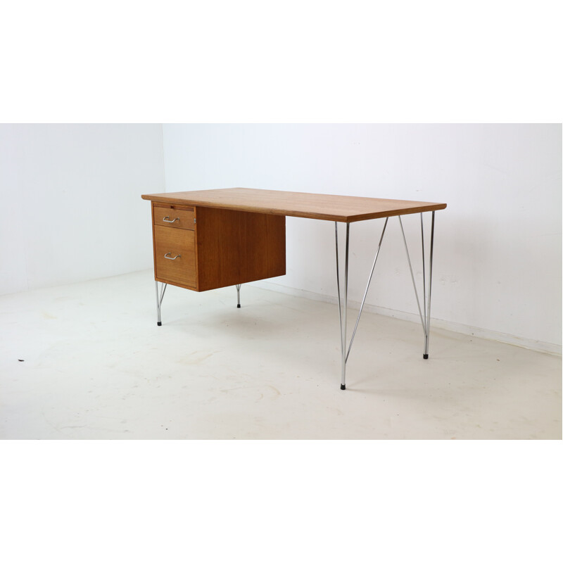 French Vintage Hairpin Desk Teak - 1960s