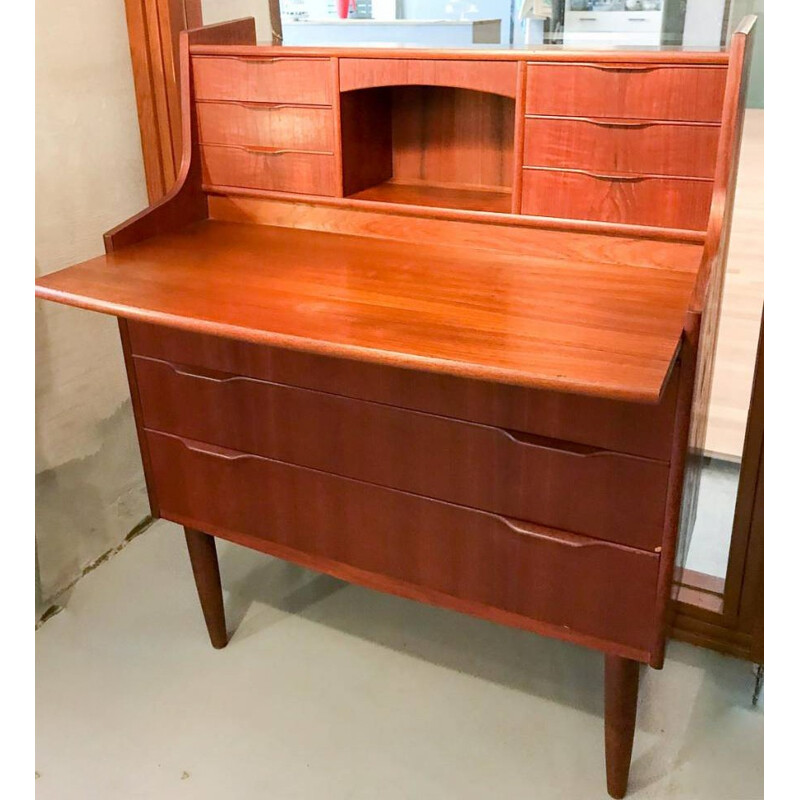 Mid-century Danish teak secretaire - 1950s