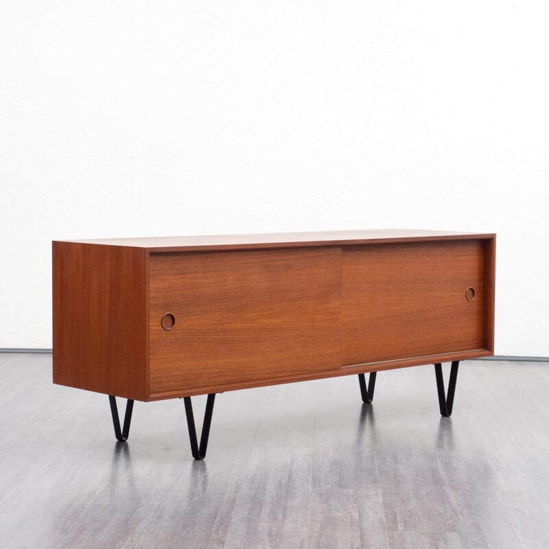 Mid-century teak sideboard with sliding doors - 1960s