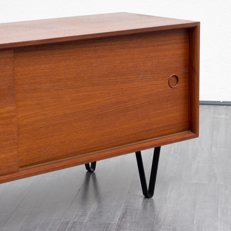 Mid-century teak sideboard with sliding doors - 1960s