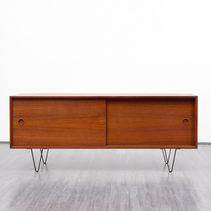 Mid-century teak sideboard with sliding doors - 1960s