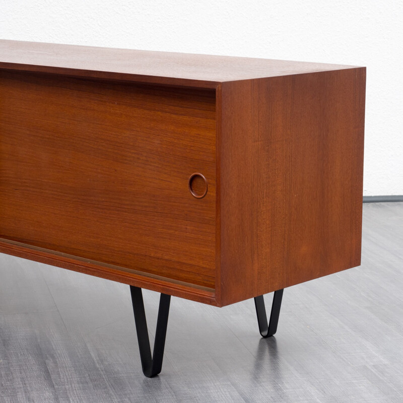 Mid-century teak sideboard with sliding doors - 1960s