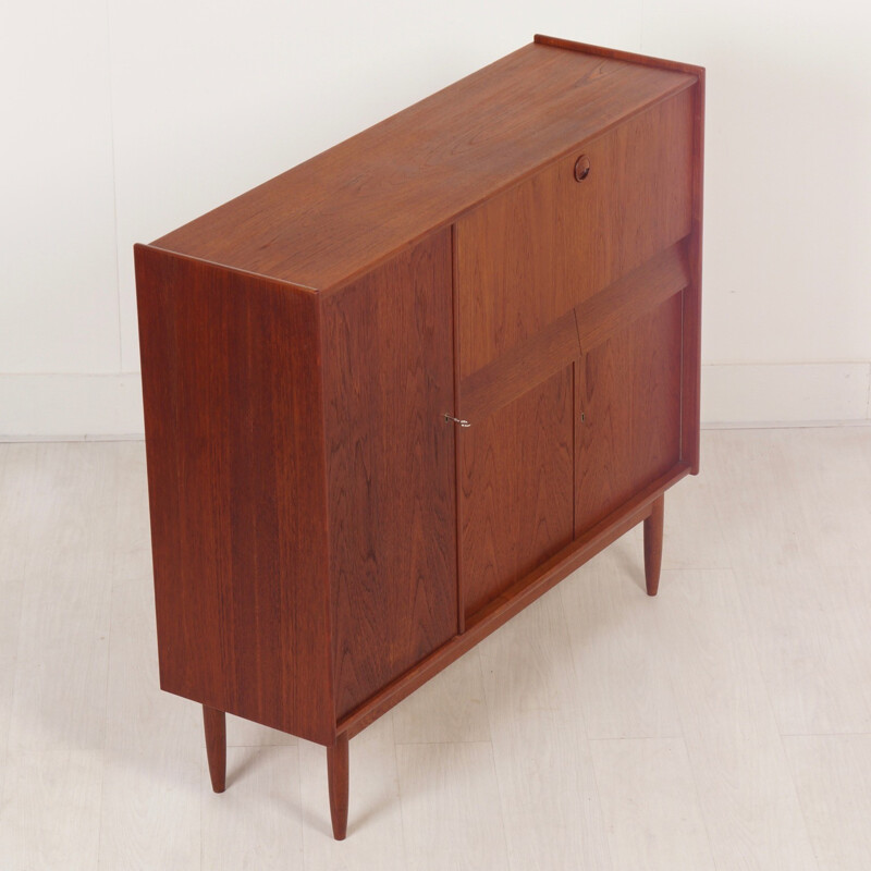 Vintage Teak Cabinet with Secretaire, Denmark - 1960s